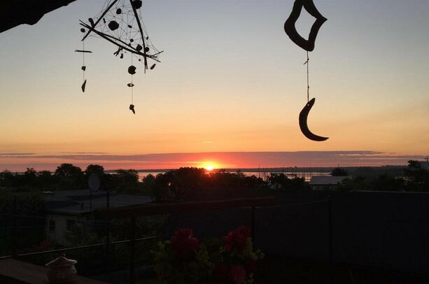 Sonnenuntergang von der Terrasse